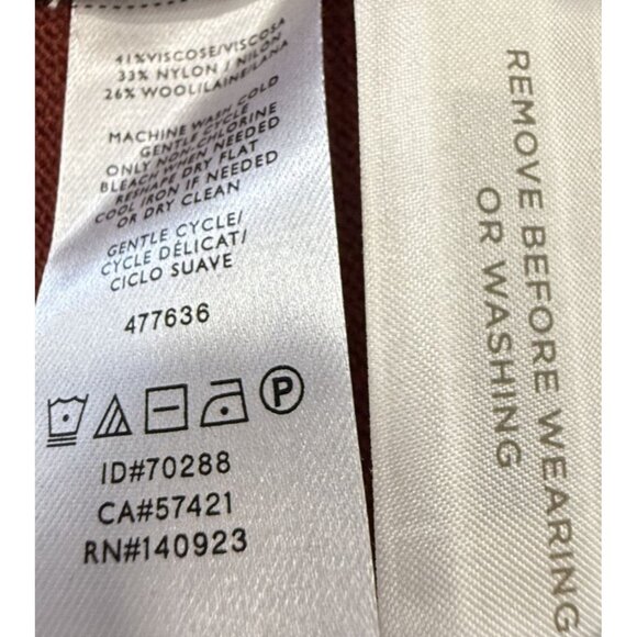 Loft Womens Rust Wrap Front Sweater XXL Viscose/Nylon/Wool Office Wear Casual - Picture 6 of 7